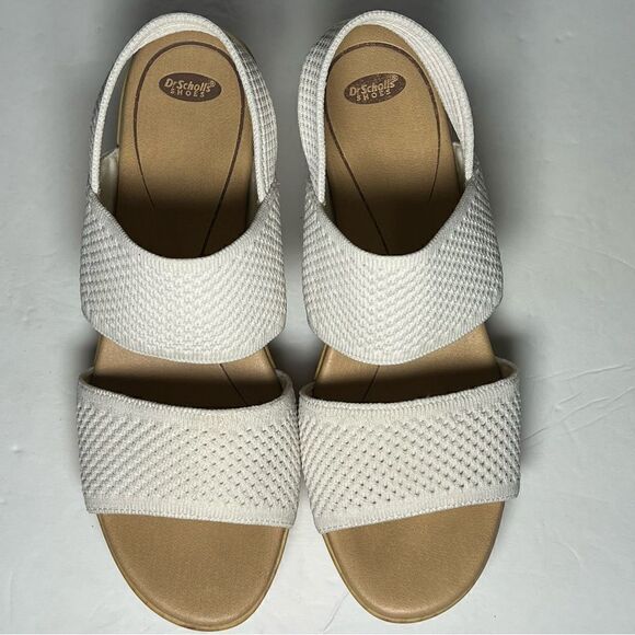 Dr. Scholls Womens Becca Wooden Platform Slingback Sandals in Tofu White 10M - Picture 9 of 10